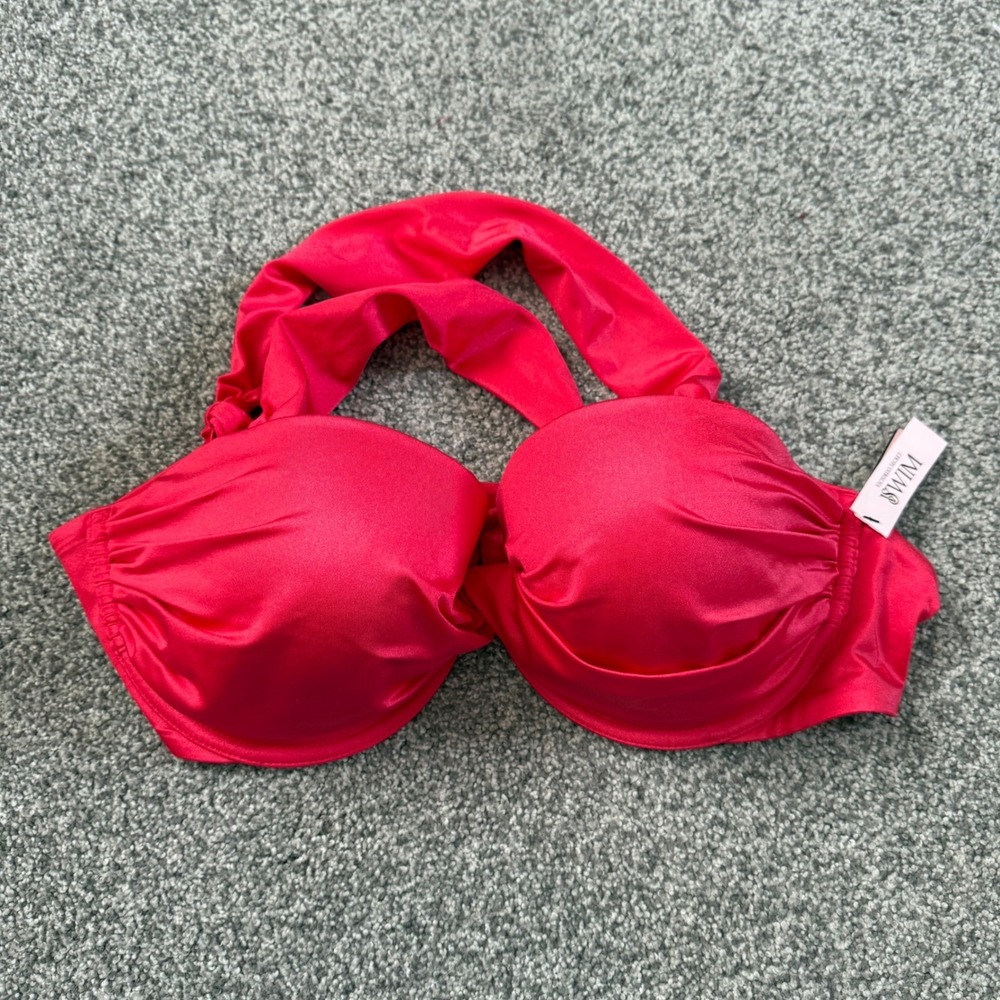 Victoria's Secret Swim Red Multi-Way Tie Underwire Bikini Top 38DD NWT